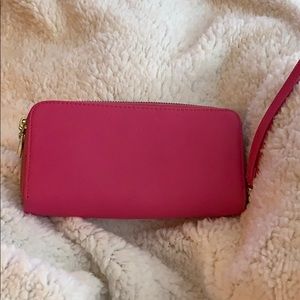Women’s Pink Wristlet Wallet 8” x 4” Double Zip